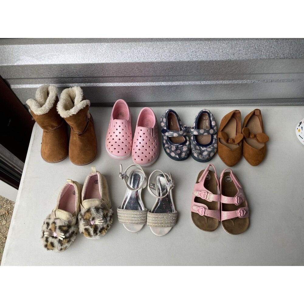 Toddler Girls Shoes Lot Size 6 Sandals Boots Flats Slip Ons TOMS Wonder Nation
